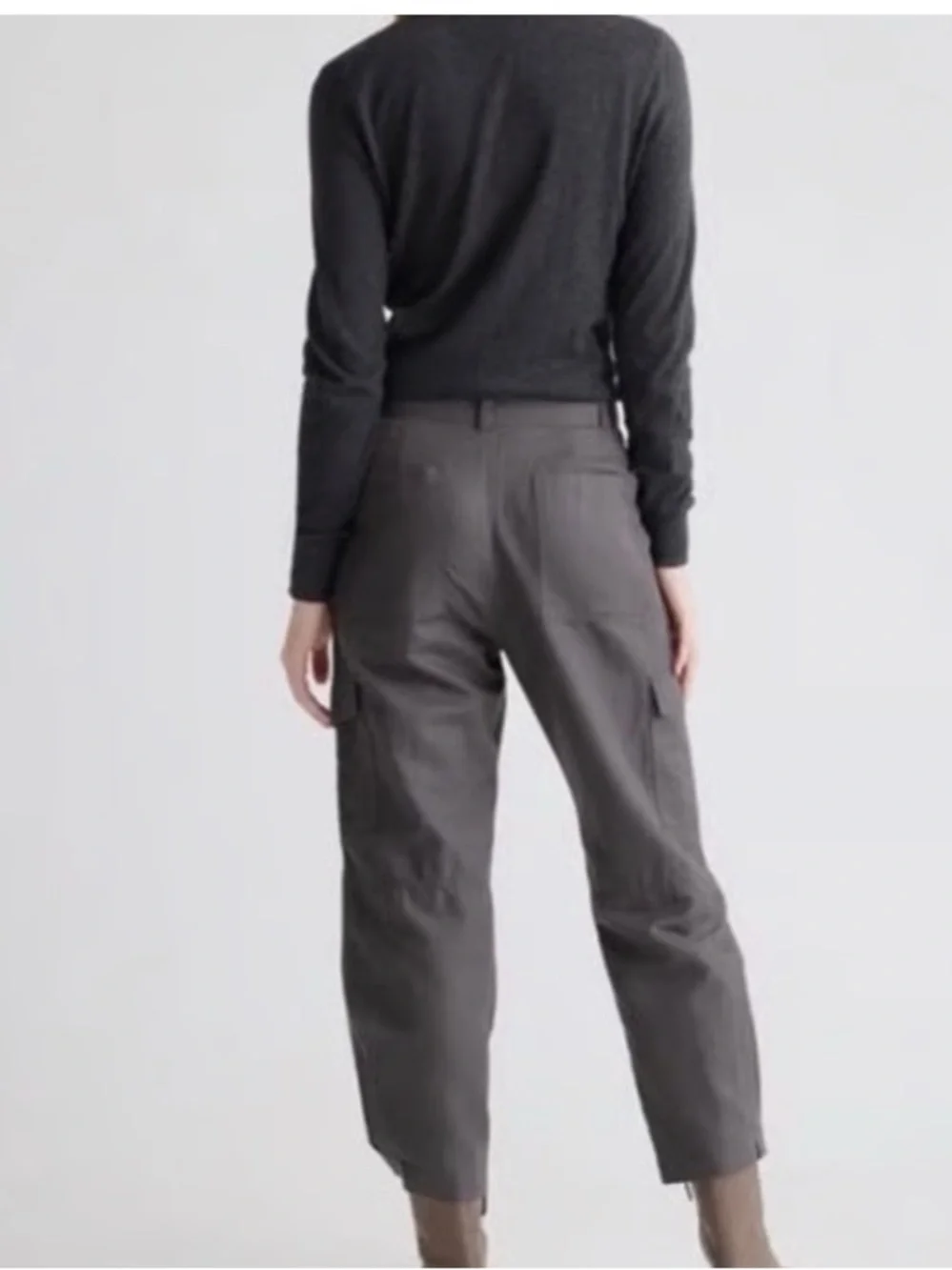 Quince XS Cotton Linen Cotton Twill‎ Cargo Pants In Charcoal